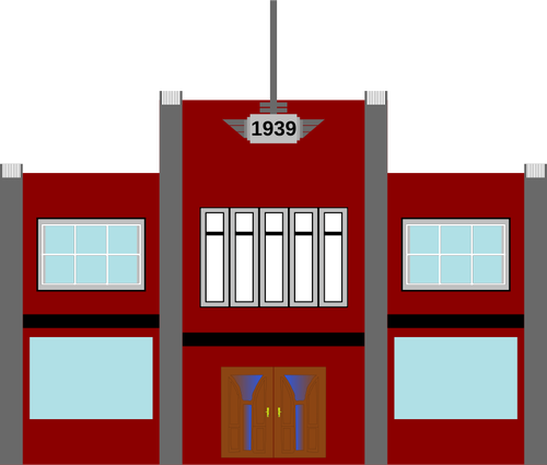 Vectorul ilustrare a anilor 1930 dÃ©co Imobil comercial