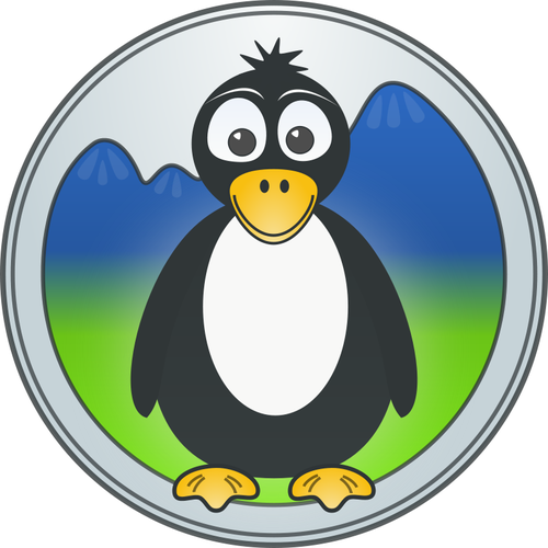 Penguin i fjellene vektor logo