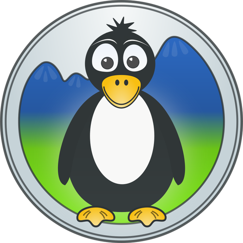 Pingwin w gÃ³rach wektor logo