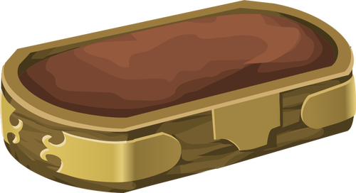 Vector de la imagen del recipiente de tierra marrÃ³n con decoraciÃ³n de oro