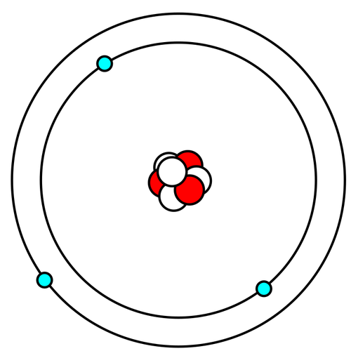 Imagine vectorialÄƒ a atomului de litiu Ã®n modelul Bohr