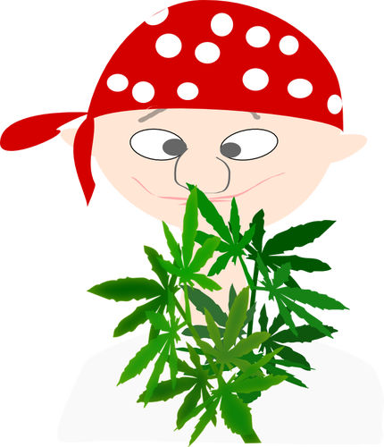 Vector afbeelding van marihuana gebruiker avatar