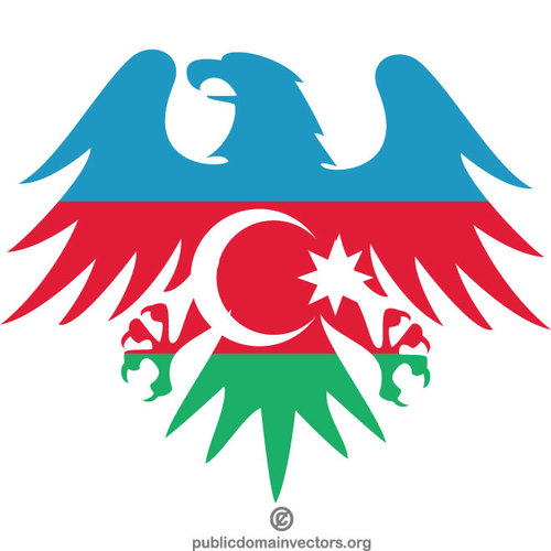 Aserbaidschanflagge Heraldikadler