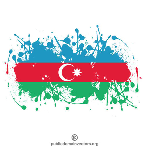 Azerbeidzjan vlag inkt spatten