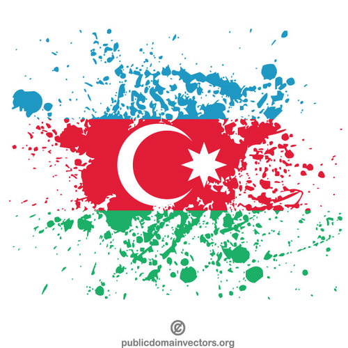 Azerbajdzjan flagga grunge blÃ¤ck