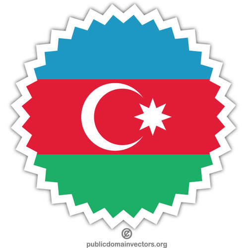 Vector de pegatina de bandera de AzerbaiyÃ¡n