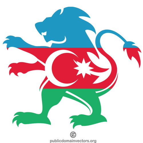 Aserbajdsjan heraldiske lÃ¸ve flagg
