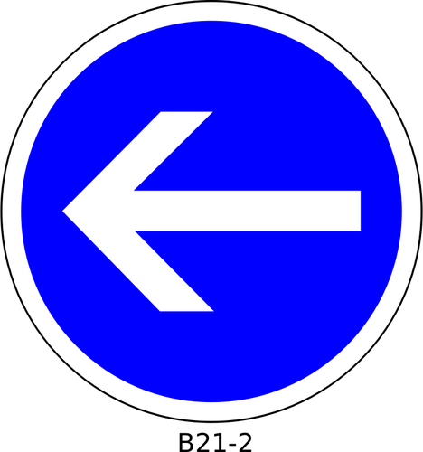 Left direction only traffic order sign vector graphics