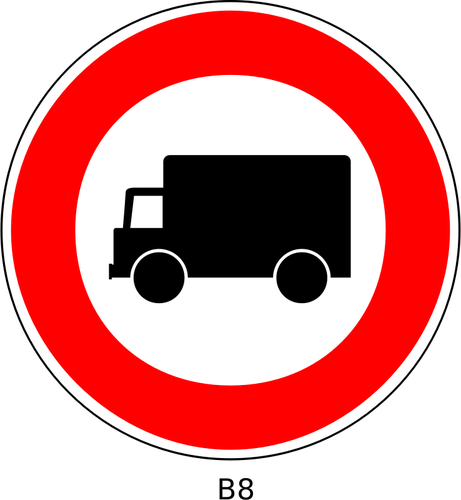HiÃ§bir kamyonlar trafik dÃ¼zeni iÅŸareti vektÃ¶r Ã§izim