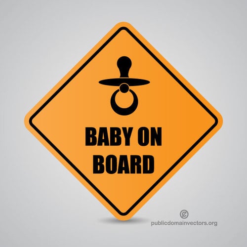 Baby on board tanda vektor