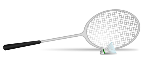 IlustraÃ§Ã£o vetorial da bola e a raquete de badminton