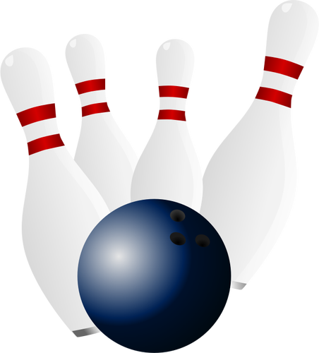 Bowling pin ve bowling topu vektÃ¶r Ã§izim