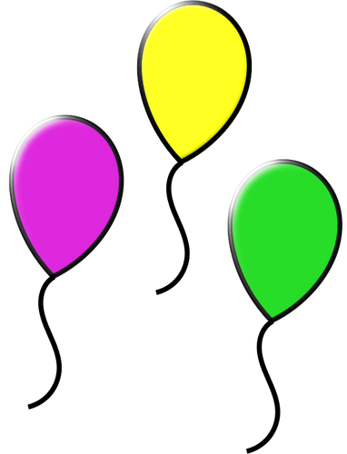 Illustrazione vettoriale di tre palloni galleggianti