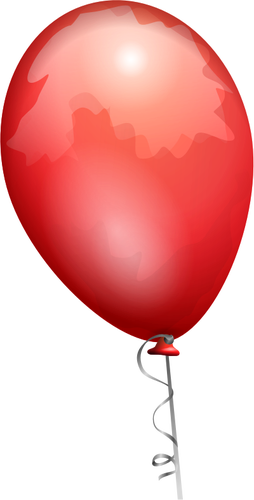 Vector tekening van rode ballon op een ingerichte string
