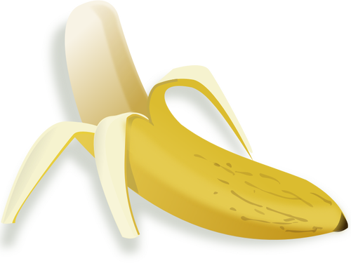 Vecteur de dessin de la moitiÃ© des bananes pelÃ©es