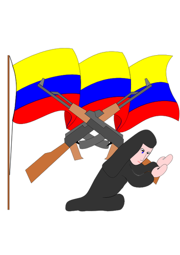 Colombian guerilla fighter vector image