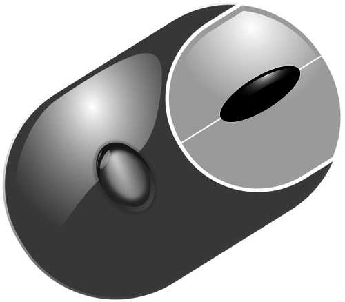 Photorealistic grayscale computer mouse vector clip art