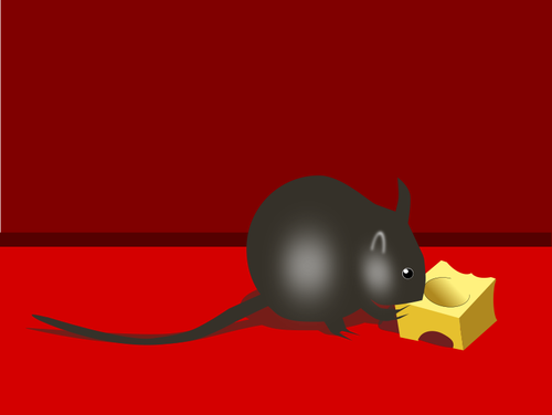 Mouse con immagine di vettore di formaggio