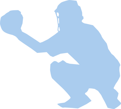 Immagine vettoriale di sagoma accovacciata di baseball giocatore