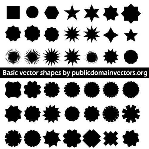 GrundlÃ¤ggande geometriska former vektor pack