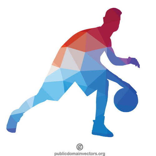 Basketspelare fÃ¤rg Silhouette