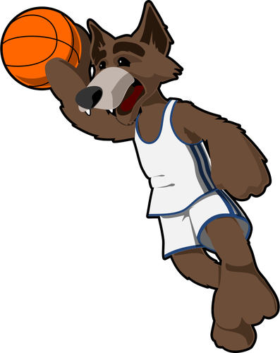 IlustraciÃ³n de vector baloncesto lobo