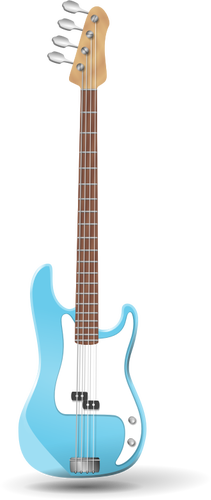 Illustrazione della chitarra bassa blu in piedi