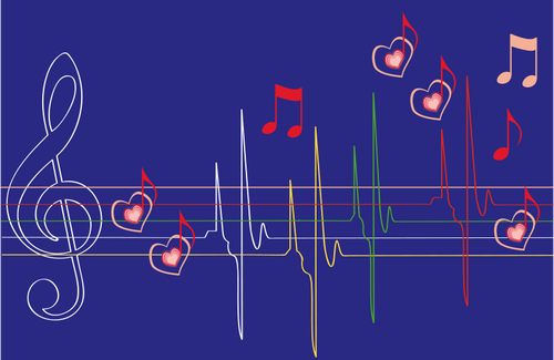 Musikaliska hart slÃ¥ vektorbild