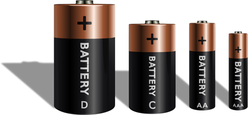 Tamanhos diferentes de bateria