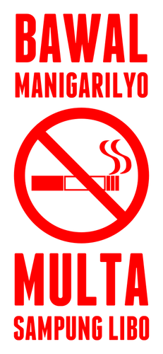 SeÃ±al de Filipinas No fumar grÃ¡ficos vectoriales
