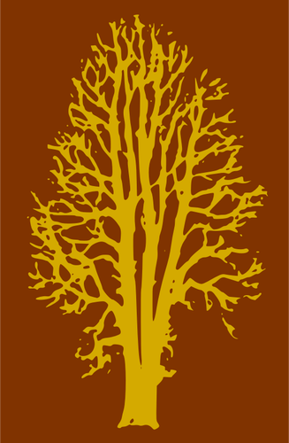 Vektor ClipArt-bilder av bokskog trÃ¤d silhouette i gult