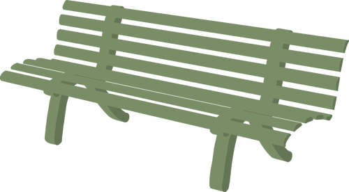Bench in green color