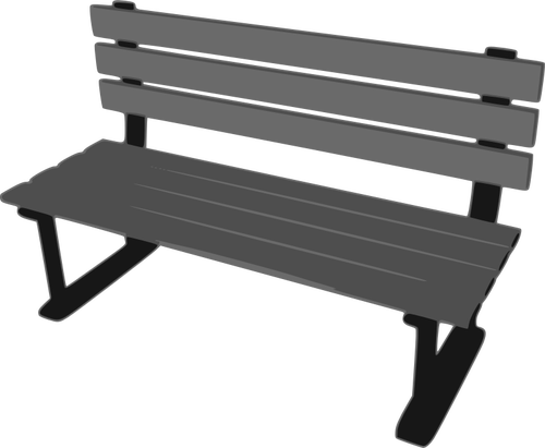 3D park bench vector drawing