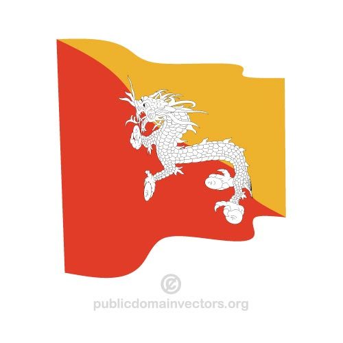 Wapperende vlag van Bhutan