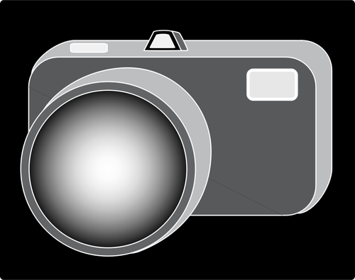 Vektor menggambar ikon sederhana kamera dengan latar belakang hitam