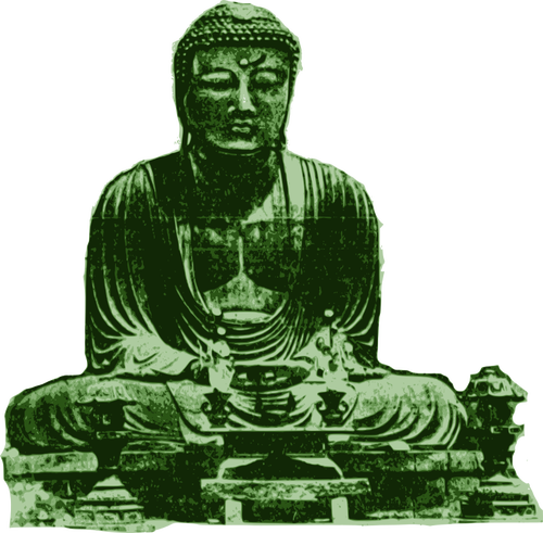 Besar hijau Buddha gambar vektor