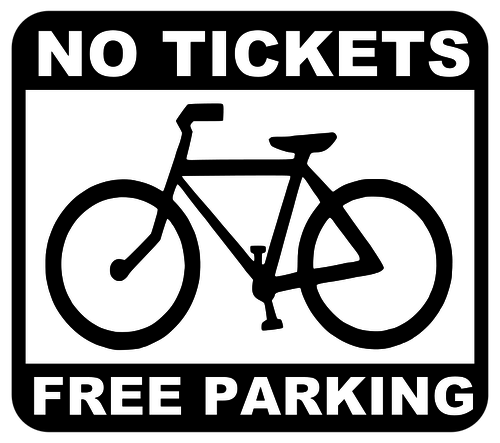 BezpÅ‚atny parking dla rowerÃ³w znak wektorowych ilustracji