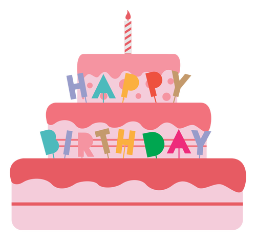 Ilustracja wektorowa tort urodzinowy