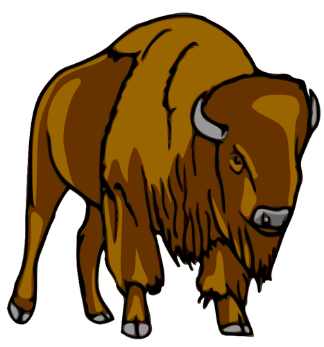 Bruin bison tekening
