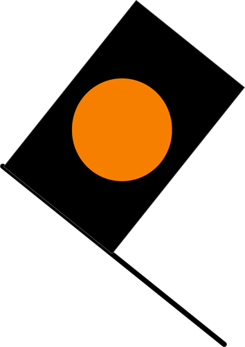 Vektorgrafik med svart med orange cirkel flagga