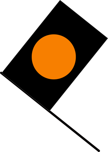 Vektorgrafik med svart med orange cirkel flagga