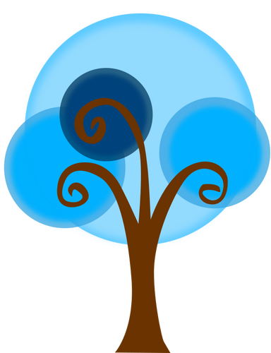 Blaue Cartoon Baum