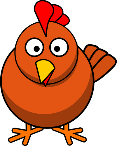 Vektor illustration av tecknad kyckling fÃ¶rvirrad