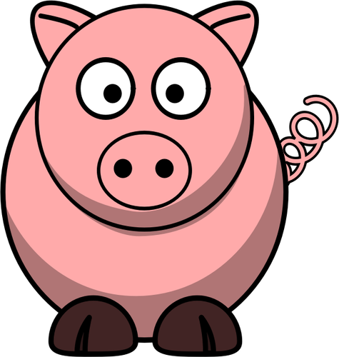 Vector de desen de desen animat de porc cu coada rÄƒsucite
