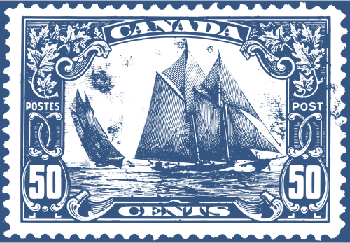 Bluenose Canadian stamp vector drawing