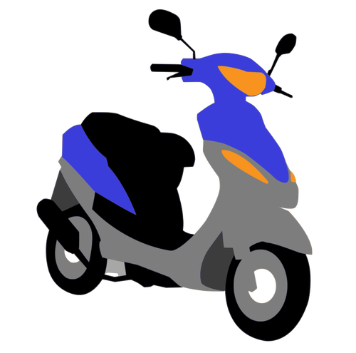 Blauwe scooter