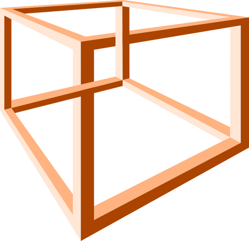 Optisk illusjon av en umulig oransje bygging vektorgrafikk utklipp