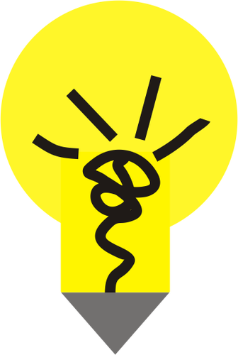 Vektorgrafikk utklipp av gul lyspÃ¦re med en spisse enden