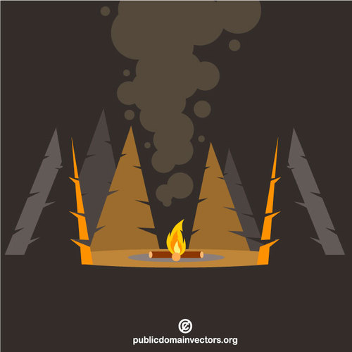 Bonfire im Wald