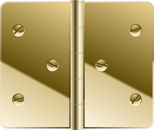 Vector Illustrasjon av gull farget dÃ¸ren hengslene